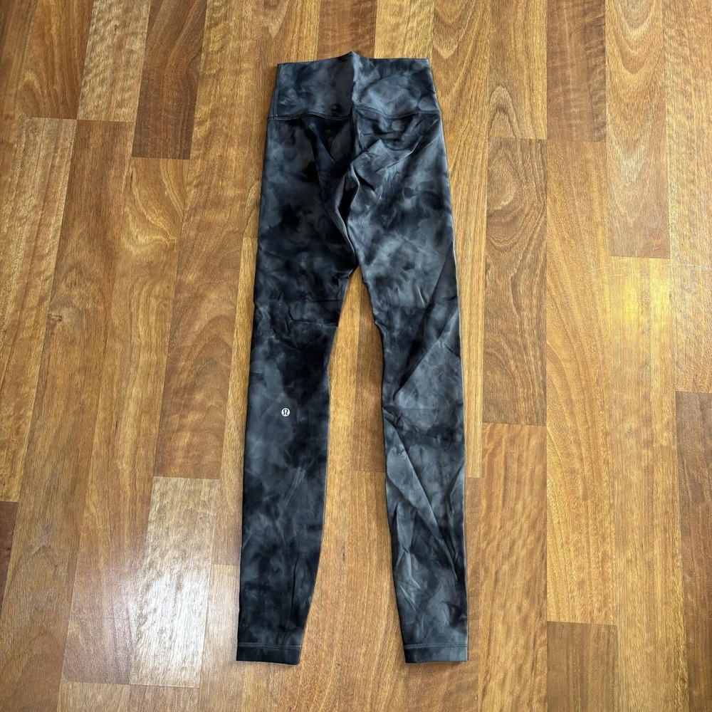 Lululemon Leggings Womens 4 Tall Black Tie Dye High Rise Ankle Yoga Stretch